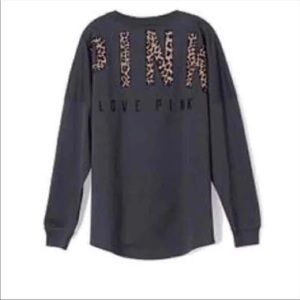 Victoria’s Secret VS PINK Gray Leopard Crewneck